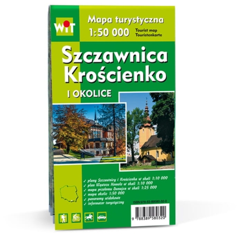 Mapa turystyczna SZCZAWNICA, KROŚCIENKO i okolice