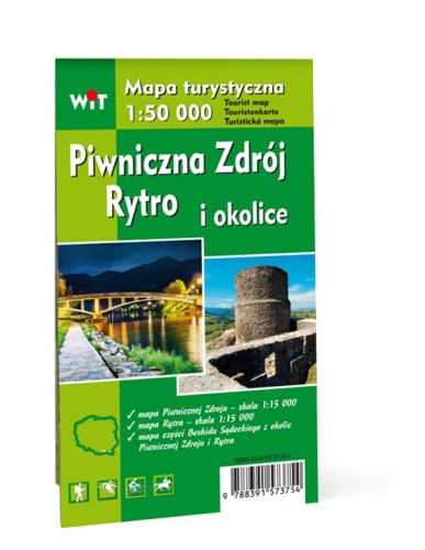 Mapa turystyczna Piwniczna Zdrój, Rytro i okolice